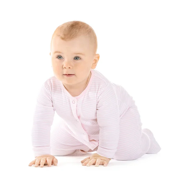 Cute little baby on white background — Stock Photo, Image