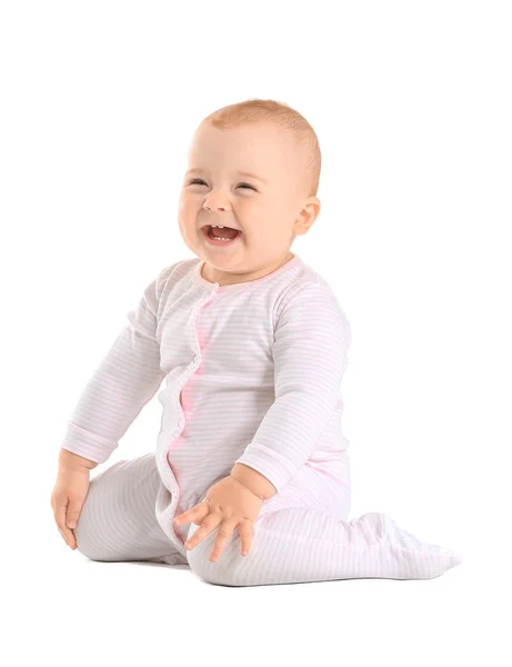 Cute little baby on white background — Stock Photo, Image