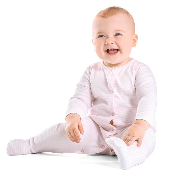 Cute little baby on white background — Stock Photo, Image