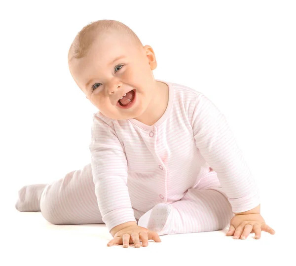 Cute little baby on white background — Stock Photo, Image