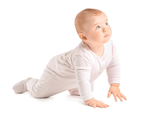 Cute little baby on white background — Stock Photo, Image