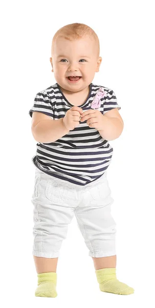 Cute little baby on white background — Stock Photo, Image