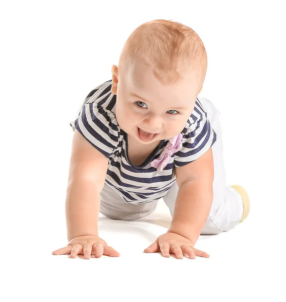 Cute little baby on white background — Stock Photo, Image