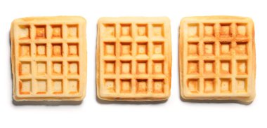 Beyaz arka planda tatlı waffle 'lar