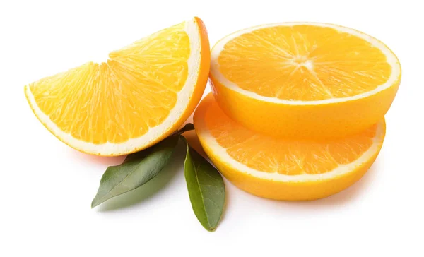 白色背景上的成熟橙子 — 图库照片