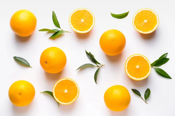 Ripe oranges on white background — Stock Photo, Image