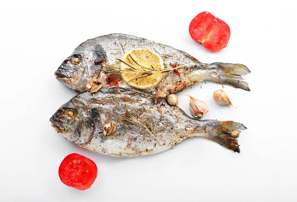 Prepared dorado fish on white background — Stock Photo, Image