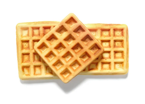 Leckere Waffeln auf weißem Hintergrund — Stockfoto