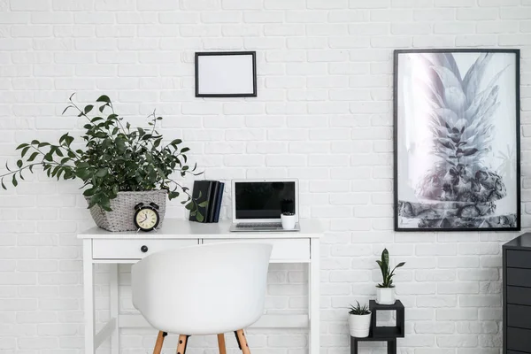 Stylish interior of room with beautiful houseplants — Stock Photo, Image