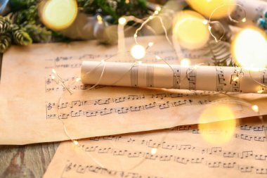 Masada müzik notaları olan Noel kompozisyonu
