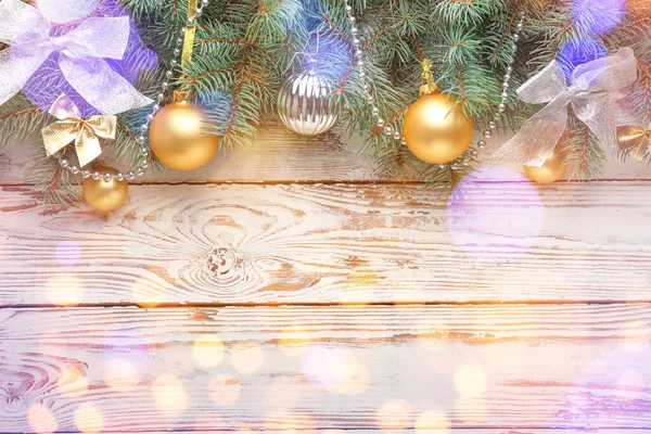 Mooie kerstkaart met bokeh effect — Stockfoto