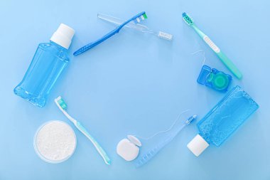 Diş temizliği için renk arkaplanına ayarlı