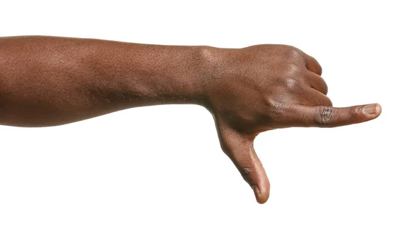 白人背景的非裔美国人的手 — 图库照片