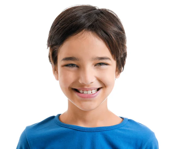 Cute little boy on white background — Stock Photo, Image