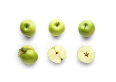 Fresh ripe apples on light background