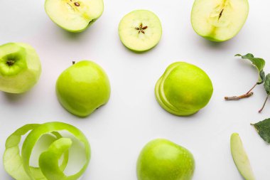 Fresh ripe apples on light background
