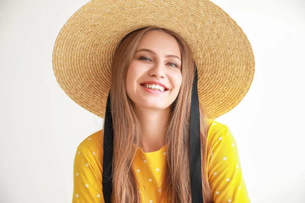 Portrait of beautiful woman on white background — Stock Photo, Image