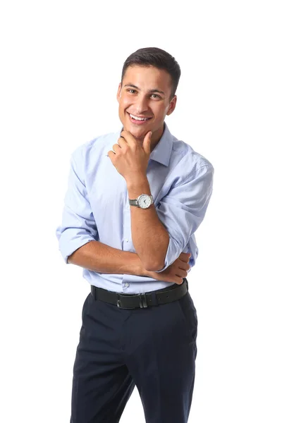 Portrait of handsome young businessman on white background — Stock Photo, Image