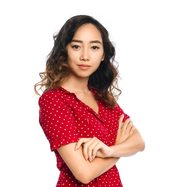 Beautiful Asian woman on white background — Stock Photo, Image