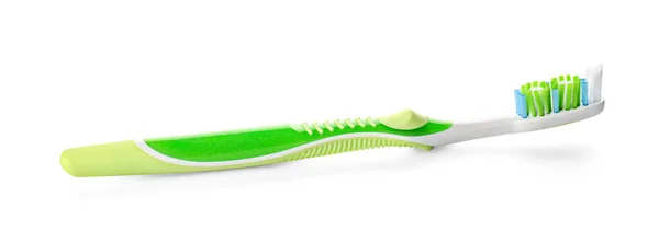 Cepillo de dientes sobre fondo blanco — Foto de Stock