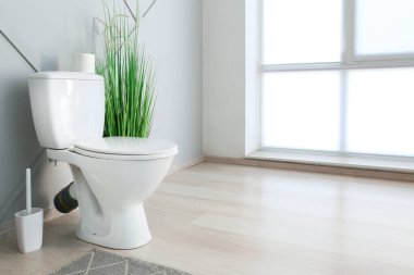 lşık modern tuvaletin içi.