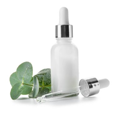 Natural cosmetics for spa on white background