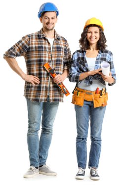 Beyaz arkaplanda mimarların portresi