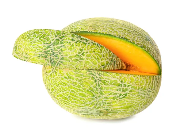 Söt mogen melon på vit bakgrund — Stockfoto