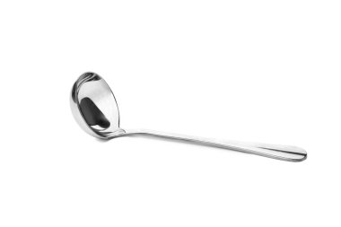 beyaz zemin üzerine metal Kepçe