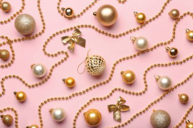 Renk arkaplanındaki güzel Noel kompozisyonu
