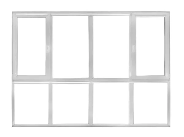 Modernes Metall-Kunststoff-Fenster auf weißem Hintergrund — Stockfoto