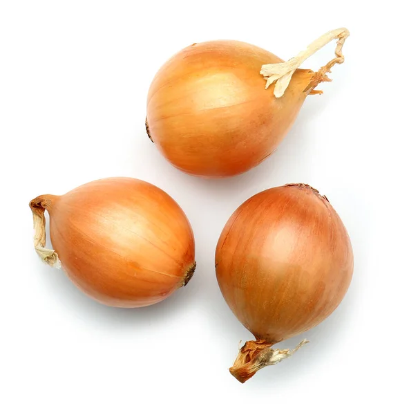 Fresh raw onions on white background — Stock Photo, Image