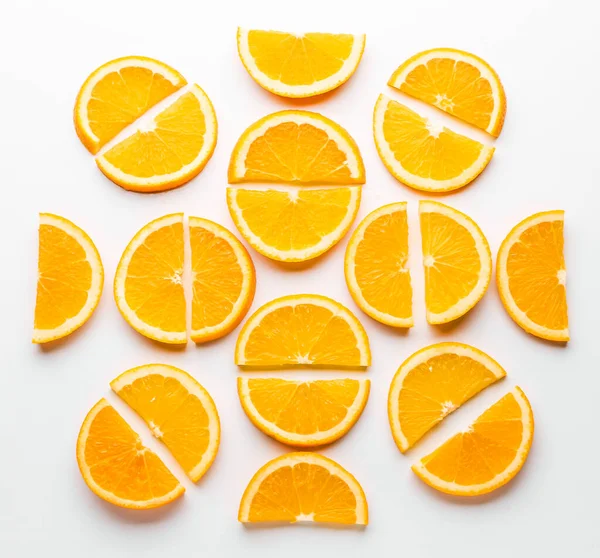 Fresh orange slices on white background — Stock Photo, Image