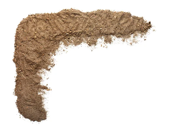 Brown soil on white background — Stock Photo, Image