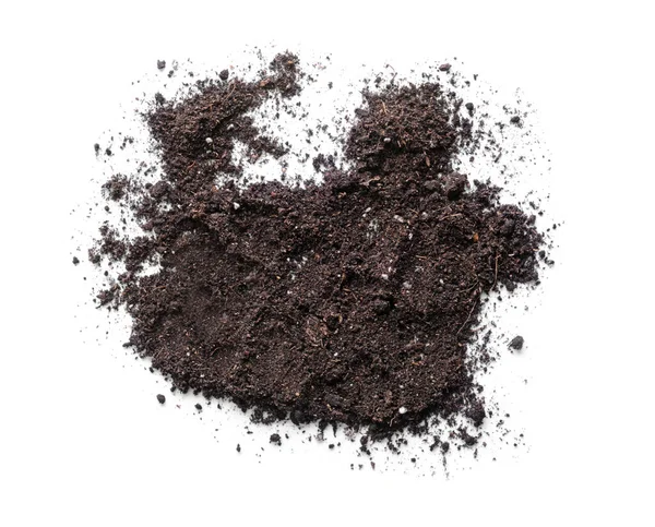 Heap of soil on white background — Stock Photo, Image