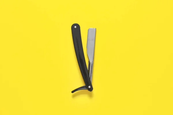 Shaving razor on color background — Stock Photo, Image