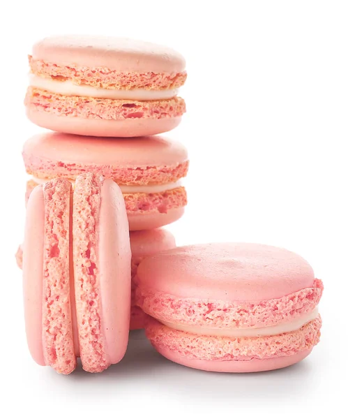 Leckere Macarons auf weißem Hintergrund — Stockfoto