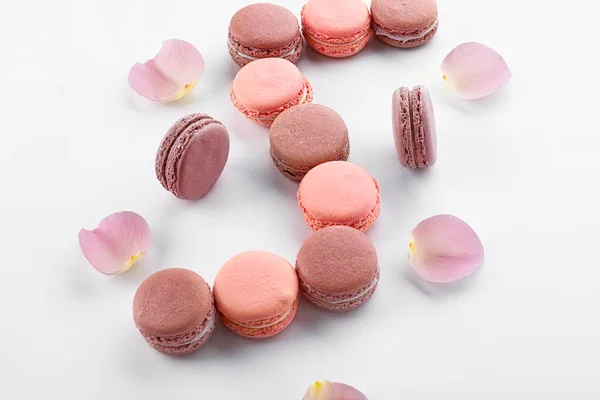 Tasty macarons on white background — Stock Photo, Image