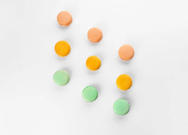 Tasty macarons on white background — Stock Photo, Image