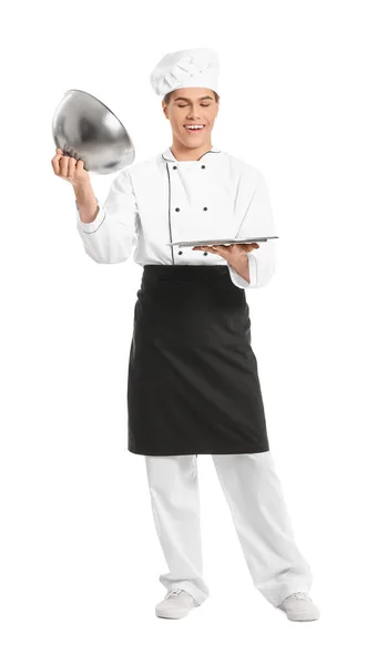 Transgender Chef Witte Achtergrond — Stockfoto