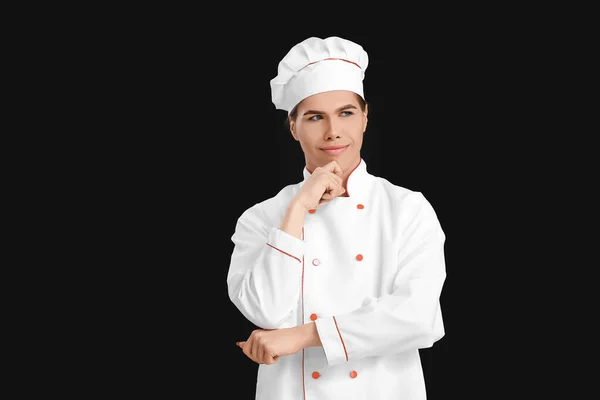 Transgender Chef Donkere Achtergrond — Stockfoto