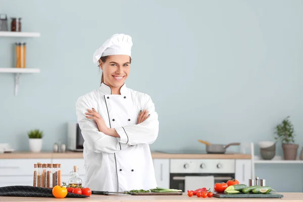 Transgender Chef Cooking Kitchen — Stock Photo, Image