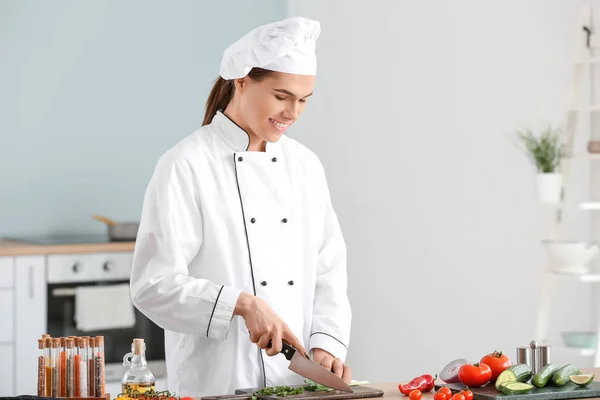 Transgender Chef Cooking Kitchen — Stock Photo, Image