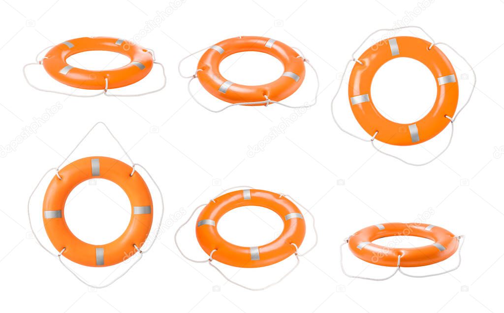 Lifebuoy rings on white background