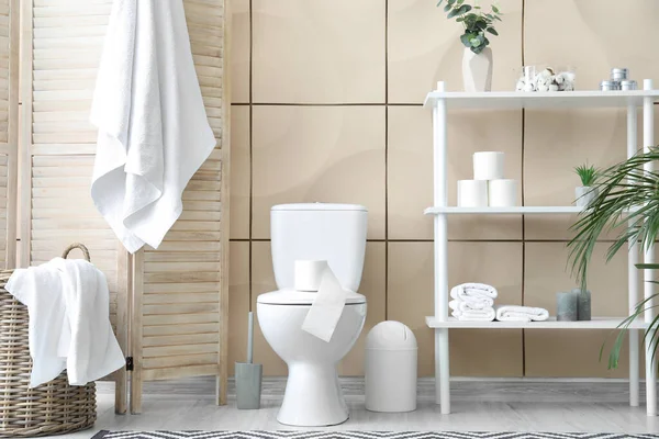 Toilet Bowl Rolls Paper Restroom — Stock Photo, Image