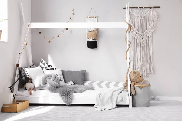 Stylish Interior Children Room Bed — Stock Photo, Image