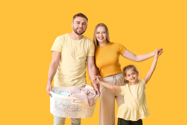 Family Laundry Color Background — Stock Photo, Image