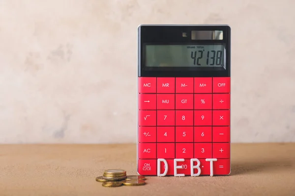 계산기 Debt 테이블 — 스톡 사진