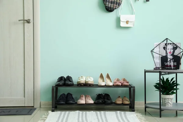 Stylish Interior Modern Hall Shoes Stand — Stock Photo, Image