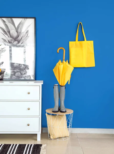 Intérieur Élégant Hall Moderne Avec Parapluie Commode — Photo